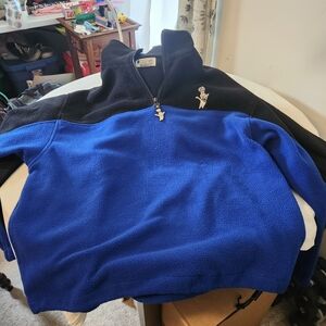 Vintage Black and Blue Pillsbury Doughboy Fleece Pullover With Pockets Size L
